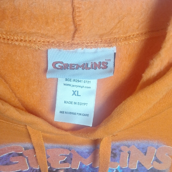 Gremlins Orange Hoodie Size XL Womens - Picture 2 of 7
